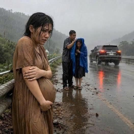 Chồng v/ứ/t vợ b;ầu ra khỏi xe trên cao tốc khi đang có bão vì nghe lời mẹ, 30 phút sau quay lại thấy cảnh tượng khiến họ r/un r/ẩy..