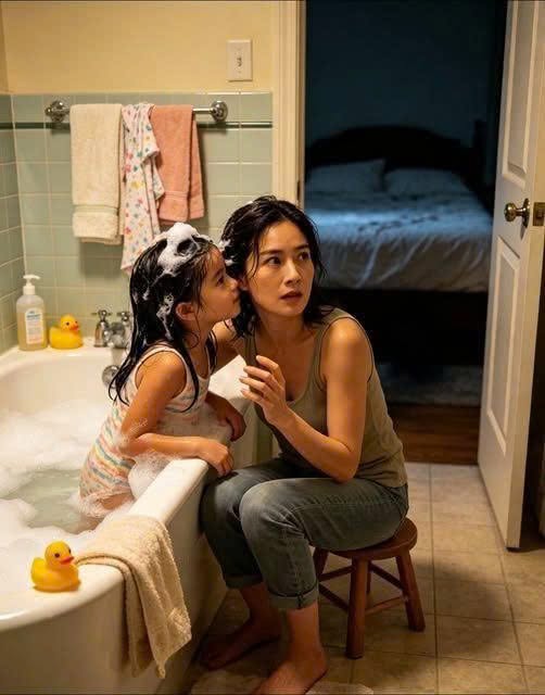 Chồng đi công tác, lúc tôi tắm cho con gái 7 tuổi, con bé ghé sát tai tôi thì thầm: “Mẹ, tối nào ba cũng trốn dưới gầm giường.” Hơi nước trong phòng tắm mờ mịt.