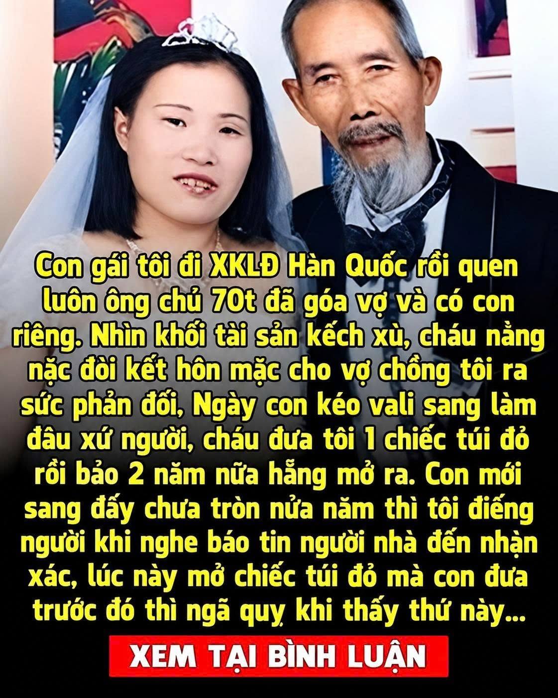 Ngày con gái đi làm dâu Hàn Quốc, con đưa cho tôi chiếc túi đỏ, để rồi nửa năm sau thì ng-ấ-t điế-ng người khi nghe tin con đã