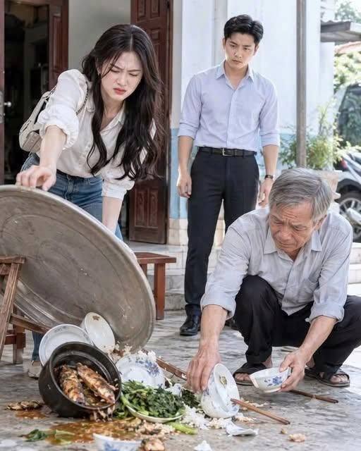 “Hai vợ chồng trở về quê thăm người cha già sau nhiều năm xa cách. Trong bữa cơm, con dâu nhìn nồi cá kho và rau luộc rồi nhăn mặt